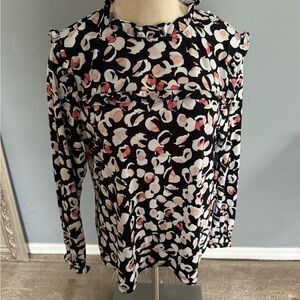 Karl Lagerfeld Floral Black and Pink Women's Top